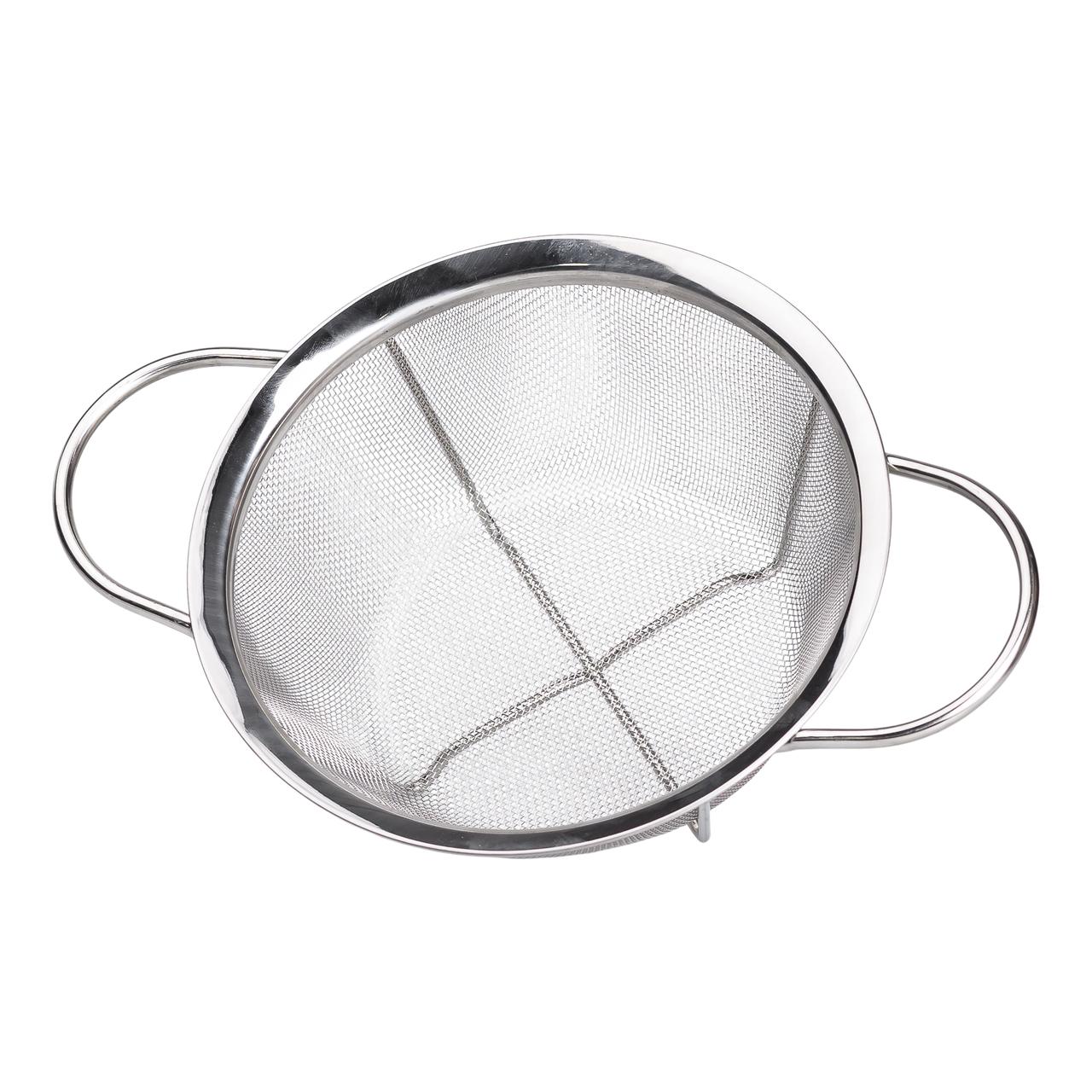 Друшляк з двома ручками 20 см дрібнокомірчаста сітка з нержавіючої сталі HP-19-2-20CM - Зображення 3