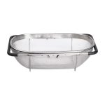 Друшляк сито на раковину для миття овочів та фруктів 36х25х10.5 см з нержавіючої сталі HP-19-18-L - Зображення 4