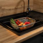 Друшляк сито на раковину для миття овочів та фруктів 36х25х10.5 см з нержавіючої сталі HP-19-18-L - Зображення 9