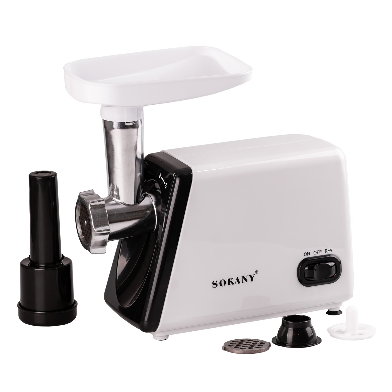 Електрична м'ясорубка для фаршу Sokany електром'ясорубка для дому потужна 2500 Вт з насадками Біла SK-312 - Зображення 3