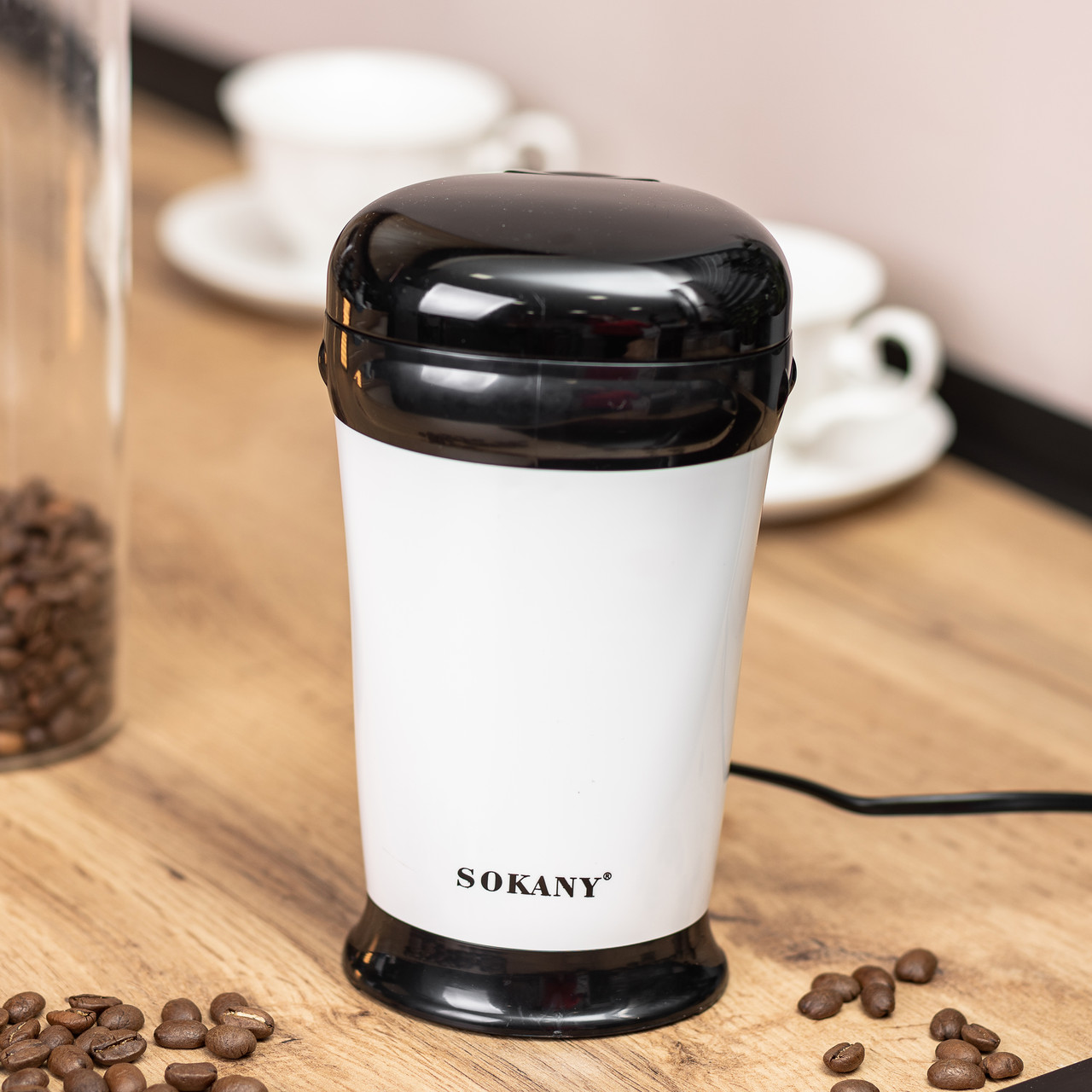Електро кавомолка 180 Вт автоматична 75 г для дому з дрібним помолом Біла Sokany SM-3012 - Зображення 9