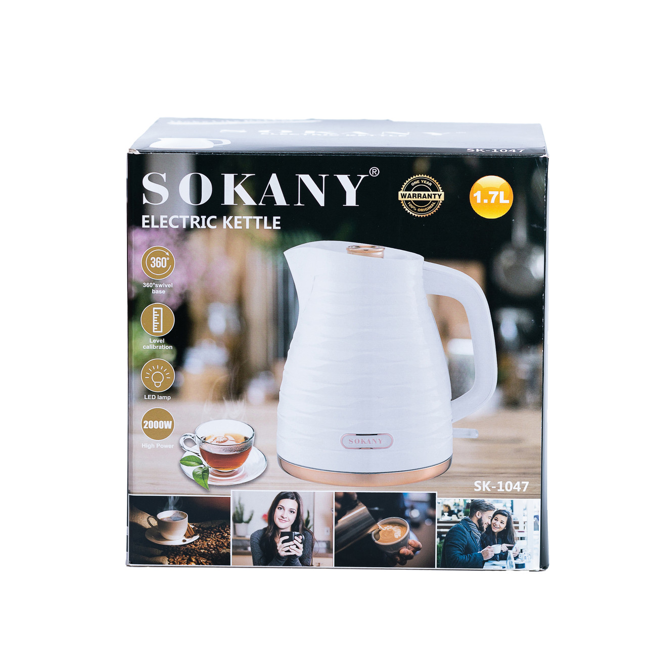 Електрочайник Sokany Electric Kettle 2000W 1.7л SK-1047 - Зображення 5
