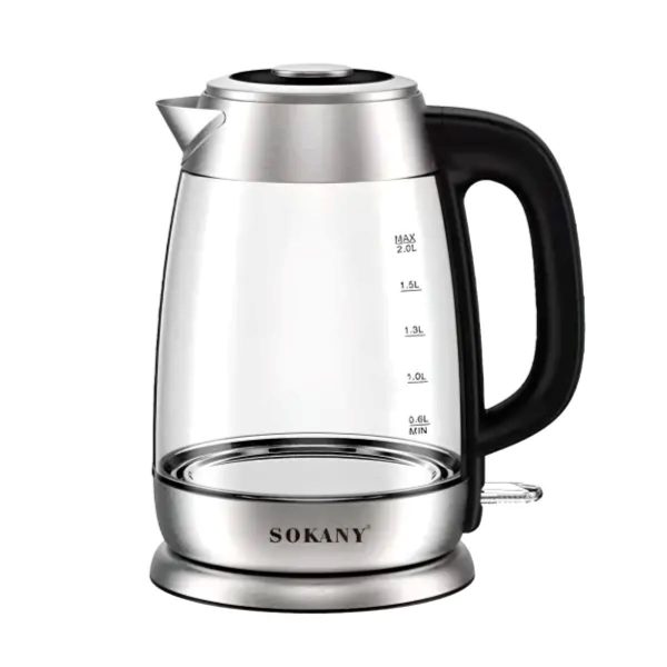 Електрочайник Sokany Electric Kettle 2000W 2l прозорий чайник SKSH1069