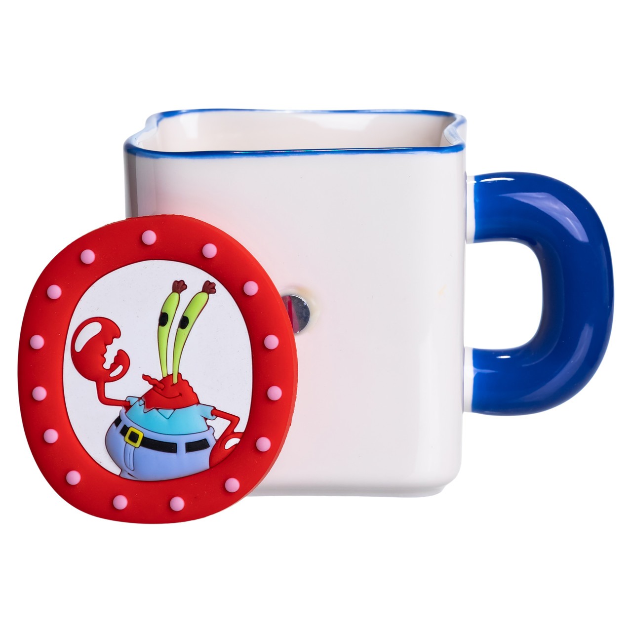 Порцелянова чашка "Містер Крабс" з магнітним декором 500 мл, Кружка дитяча чашка із порцеляни на подарунок FM-12BL - Зображення 2