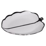 Порцелянове блюдо для сервірування столу у формі листа 31×20×3 (см) Срібло ML6047 - Зображення 3