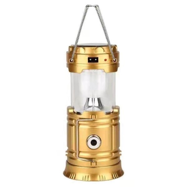 Ліхтар кемпінговий світлодіодний 36 Вт з USB зарядкою, ручкою та підвісом • Світильник туристичний HP-DT-1GOLD