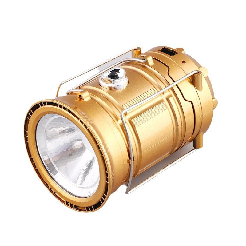 Ліхтар кемпінговий світлодіодний 36 Вт з USB зарядкою, ручкою та підвісом • Світильник туристичний HP-DT-1GOLD - Зображення 5