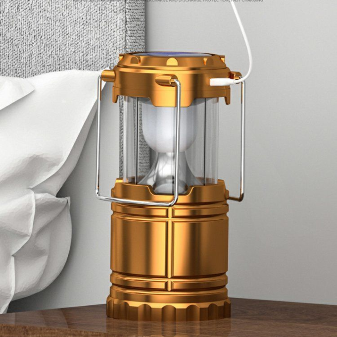 Ліхтар кемпінговий світлодіодний 36 Вт з USB зарядкою, ручкою та підвісом • Світильник туристичний HP-DT-1GOLD - Зображення 7