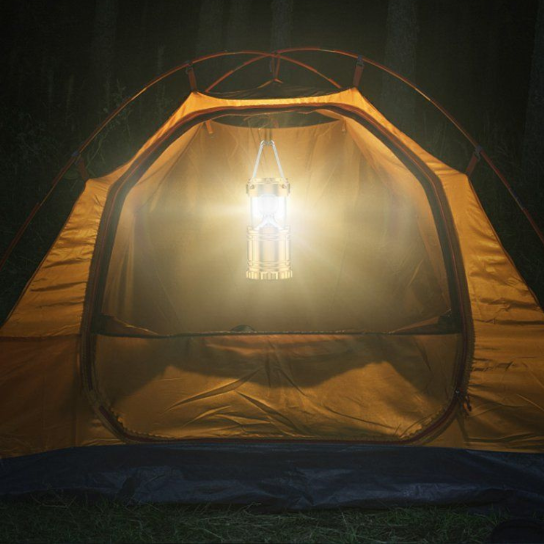 Ліхтар кемпінговий світлодіодний 36 Вт з USB зарядкою, ручкою та підвісом • Світильник туристичний HP-DT-1GOLD - Зображення 8