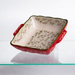 Форма для запікання Vintage 20×16.5×4 (см) квадратна з ручками Червона HM04-13 - Зображення 3