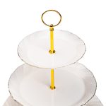 Етажерка для фруктів і десертів 3-ярусна порцелянова біла HP-7-731 - Зображення 4