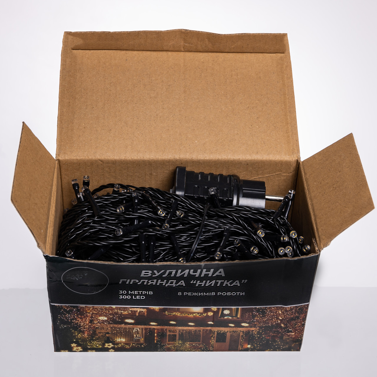 Гірлянда Нитка вулична 30 (м) 300 LED чорний провід Жовтий CF300L30MBY - Зображення 5