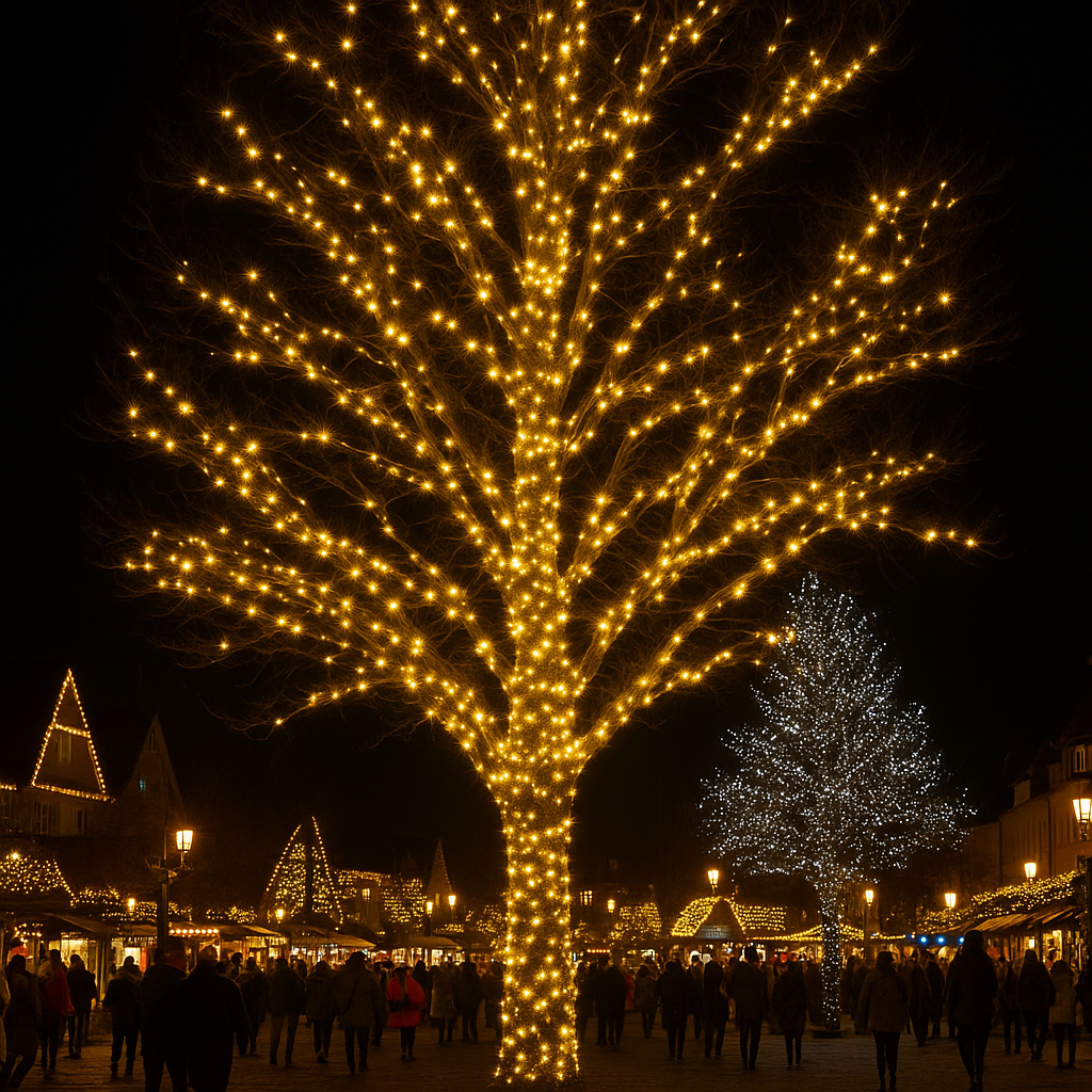 Гірлянда Різдвяна фея вулична 50 м 500 LED білий провід Жовтий CF500L50MWY - Зображення 3