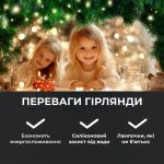 Гірлянда роса на пульті 100 метрів на 1000 led світлодіодів крапля на білому дроті біла 1000L100MWW - Зображення 6