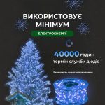 Гірлянда роса на пульті 100 метрів на 1000 led світлодіодів крапля на білому дроті синя 1000L100MWBL - Зображення 6