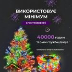 Гірлянда роса на пульті 200 метрів на 2000 led світлодіодів крапля на білому дроті мультиколор 2000L200MWML - Зображення 6