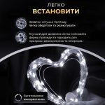 Гірлянда роса 20 метрів USB на 200 led світлодіодів крапля на білому дроті біла USB200L20MWW - Зображення 3