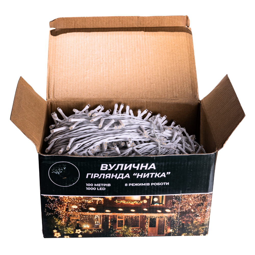 Гірлянда Різдвяна фея вулична 100 м 1000 LED білий провід Білий CF1000L100MWW - Зображення 5