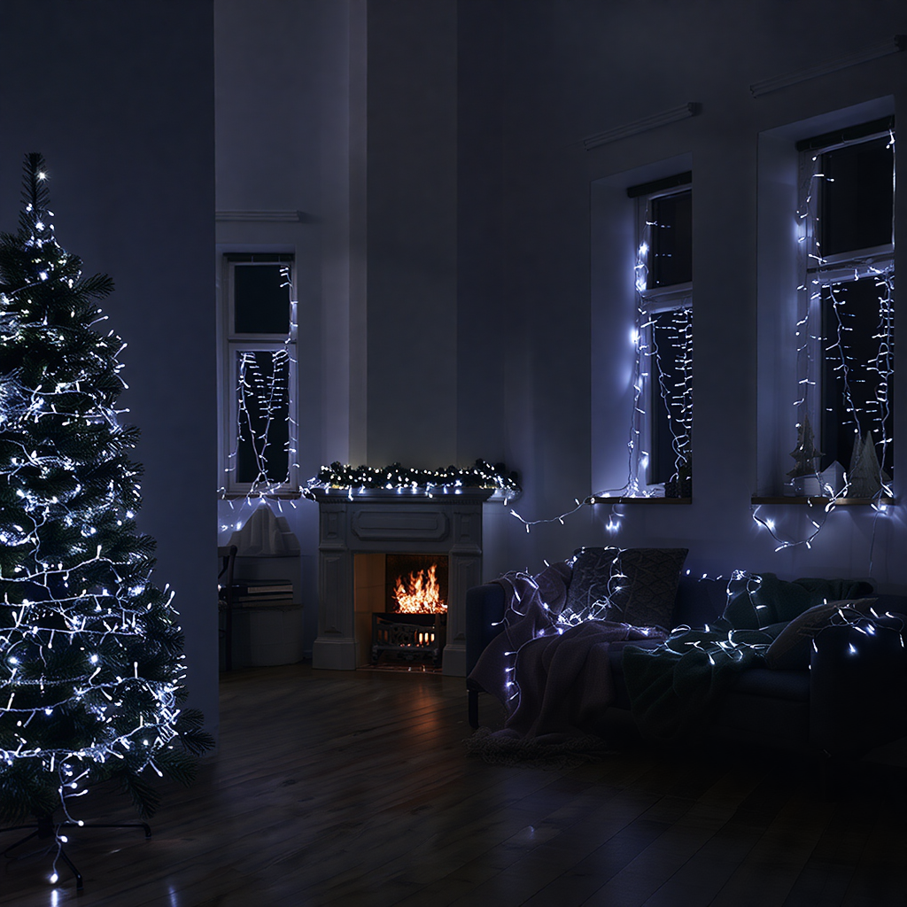 Гірлянда Різдвяна фея вулична 100 м 1000 LED білий провід Білий CF1000L100MWW - Зображення 2