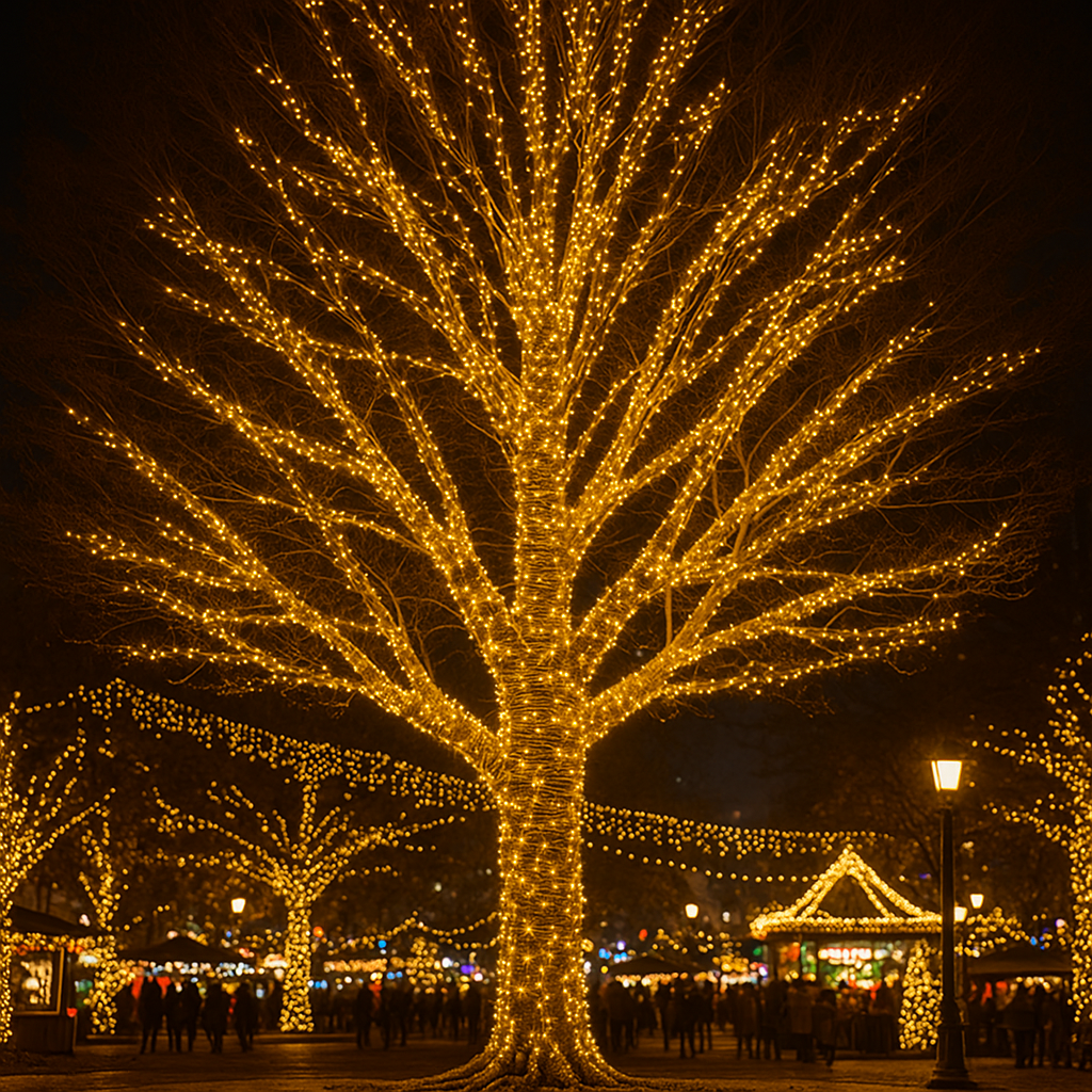 Гірлянда Різдвяна фея вулична 100 м 1000 LED білий провід Жовтий CF1000L100MWY - Зображення 5