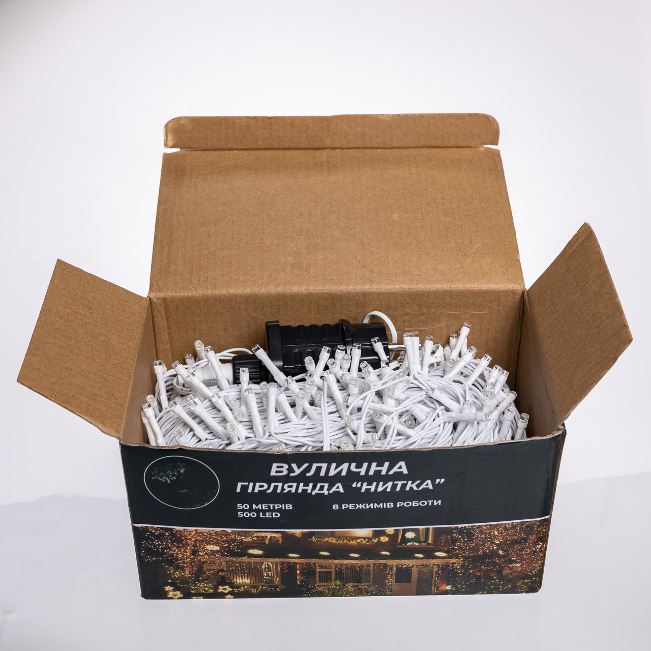 Гірлянда Різдвяна фея вулична 50 м 500 LED білий провід Білий CF500L50MWW - Зображення 7