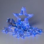 Гірлянда штора 3х0,7 м Зірки на 108 LED лампочок світлодіодна 6 великих та 6 маленьких зірок 9В 8 режимів Синій 1733054BL - Зображення 7
