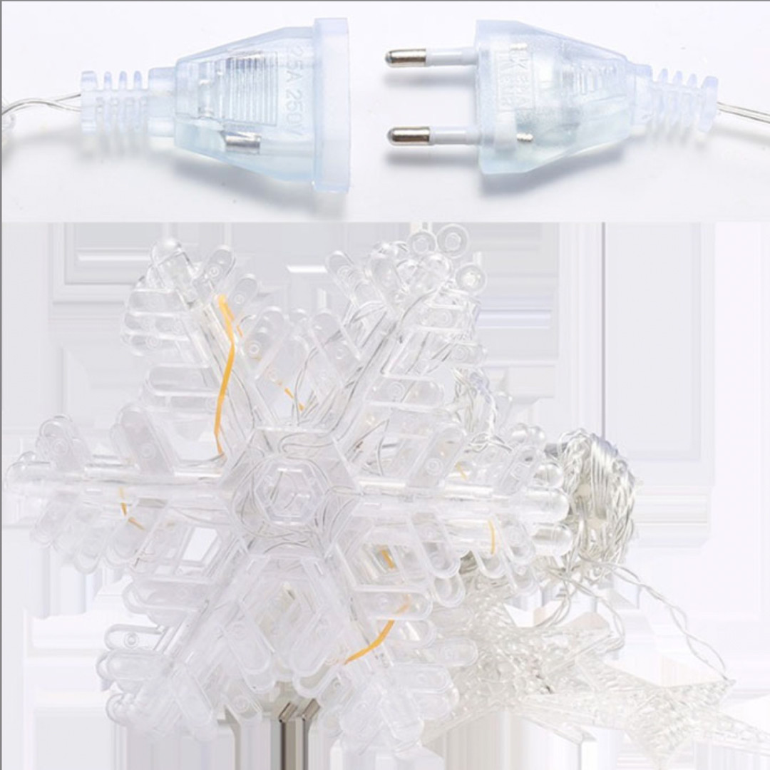 Гірлянда світлодіодна штора GarlandoPro сніжинка і зірка 12 фігур 3х1 м гірлянда зірка Синій 1733062BL - Зображення 2