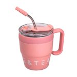 Термочашка Coffee & Tea з трубочкою рожева HP-14-23P - Зображення 2