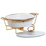 Мармітниця порцелянова 1 літр кругла, підставка з підігрівом HP1025 - Зображення 3