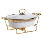 Мармітниця порцелянова 1 літр кругла, підставка з підігрівом HP1025 - Зображення 2