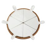 Тарілка для піци 28 см порцелянова обертається, бамбукова основа HP1248