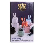 Набір десертних виделок і ложок на 3 персони з підставкою з порцелянау 7 предметів Перламутровий HP-20-62 - Зображення 7