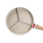 Сковорода гриль Ø 25 см на три секції з антипригарним покриттям кругла бежева HP39575W - Зображення 5