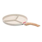 Сковорода гриль Ø 25 см на три секції з антипригарним покриттям кругла бежева HP39575W - Зображення 3