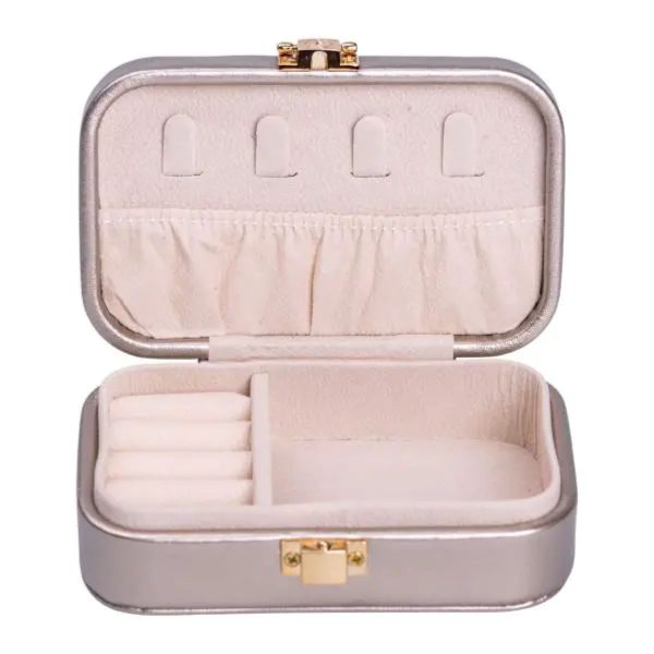 Скринька для прикрас з еко шкіри 12×7.5×4 см із застібкою – органайзер для ювелірних виробів HP-5-34CR