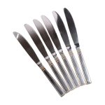 Набір столових ножів 6 шт нержавіюча сталь хром із золотом HP700 - Зображення 3