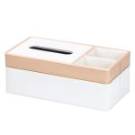 Серветниця-органайзер з еко-шкіри 3 відділення 27*14*'10 см Білий з бежевим HP9190 - Зображення 2