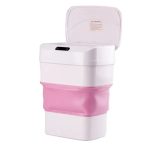 Відро для сміття складане із сенсорною кришкою від 8 л до 17.5 л Рожевий HPLN2 - Зображення 2