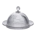 Блюдо сервірувальне з кришкою Ø 20 см скляне прозоре для десертів, випічки, фруктів HP-YH-43 - Зображення 2