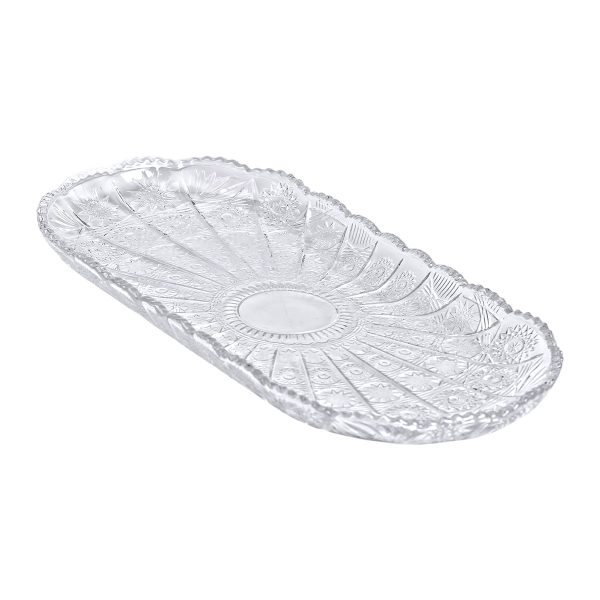 Сервірувальне блюдо для подачі закусок 33.5х15х2 см скляне овальне HP-YH-25