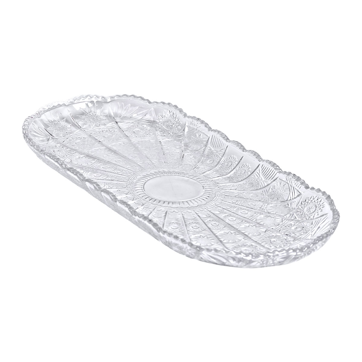 hpyh25_1-1 Сервірувальне блюдо для подачі закусок 33.5х15х2 см скляне овальне HP-YH-25 - Зображення 1