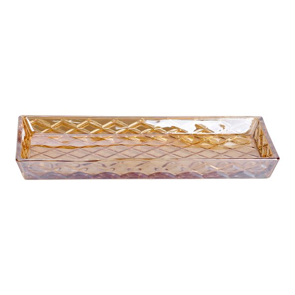 Блюдо для закусок скляне 27,5*13,5*2,5 см квадратне HP-YH-55