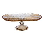 Фруктовниця скляна на ніжці 33.5х15х10.5 см овальна ваза для фруктів HP-YH-84