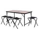 Розкладний стіл + 4 стільці кемпінговий набір для пікніка, риболовлі, відпочинку, туризму Коричневий JY-12060BR