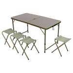 Розкладний стіл + 4 стільці Кемпінговий набір для пікніка, риболовлі, відпочинку, туризму Зелений JY-12060GR