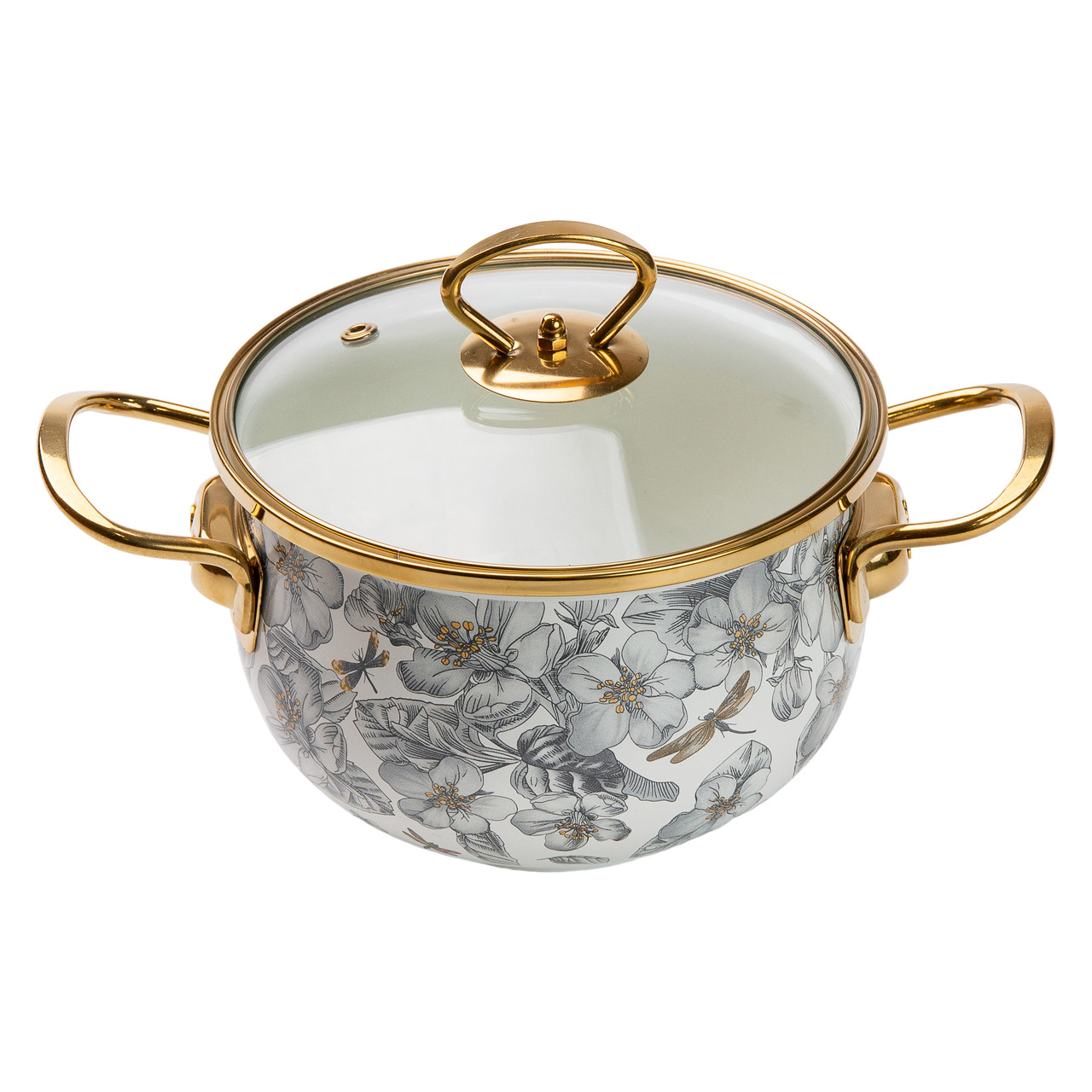 Емальована каструля об'ємом 2 літри для газових, електричних та індукційних плит HP-2-105 - Зображення 3