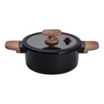 Алюмінієва каструля з керамічним покриттям антипригарним 2.5 л Ø 20 см чорний MGC HP-4-452B