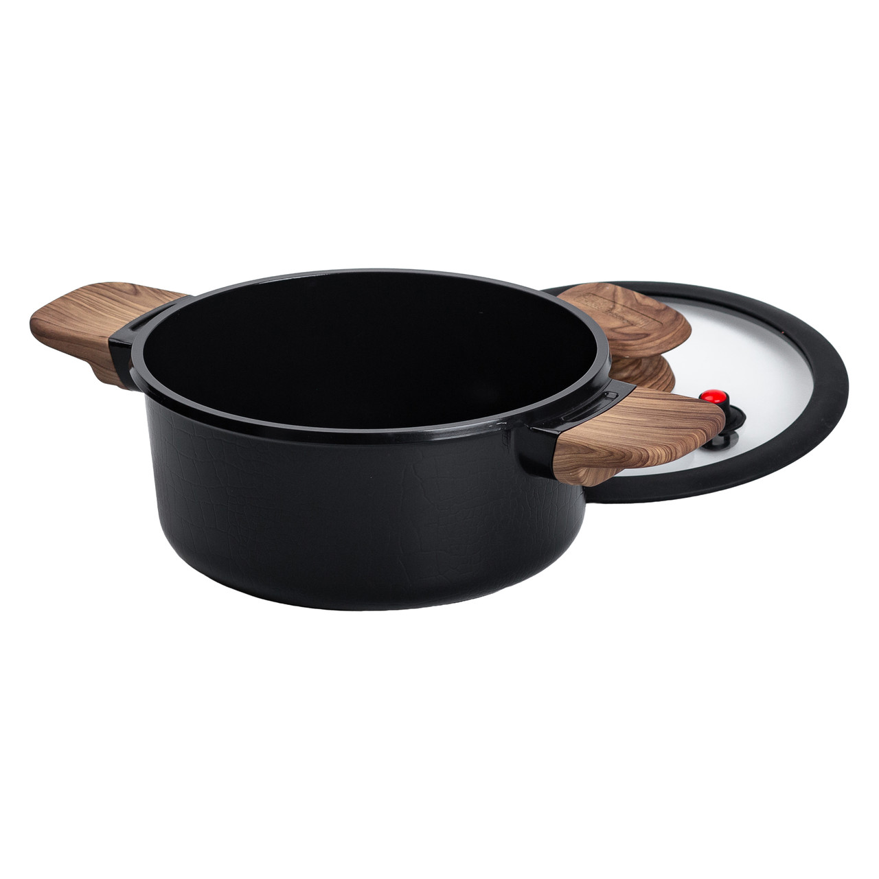 Алюмінієва каструля з керамічним покриттям антипригарним 2.5 л Ø 20 см чорний MGC HP-4-452B - Зображення 3