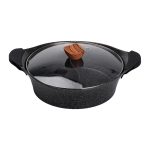 Алюмінієва каструля Ø 30 см 2-ступінчасте мармурове антипригарне покриття Чорний MGC HP-4-413B