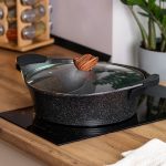 Алюмінієва каструля Ø 30 см 2-ступінчасте мармурове антипригарне покриття Чорний MGC HP-4-413B - Зображення 6